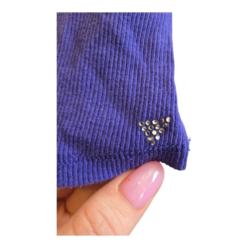 GUESS Blue ๐ต Ribbed "Perfect Tank* Top - Picture 5 of 6